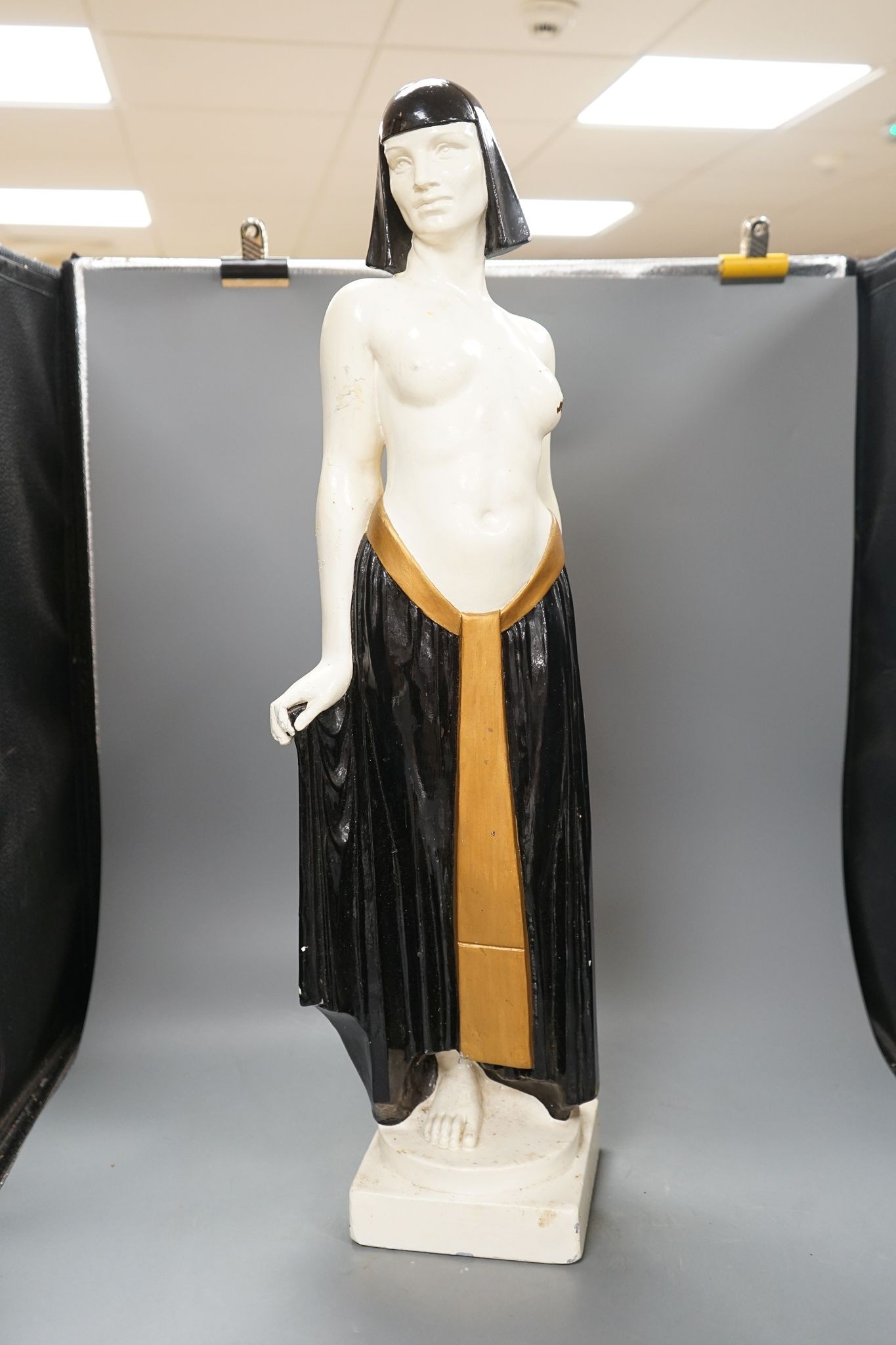 An Art Deco composition figure of an Egyptian lady, 78cm